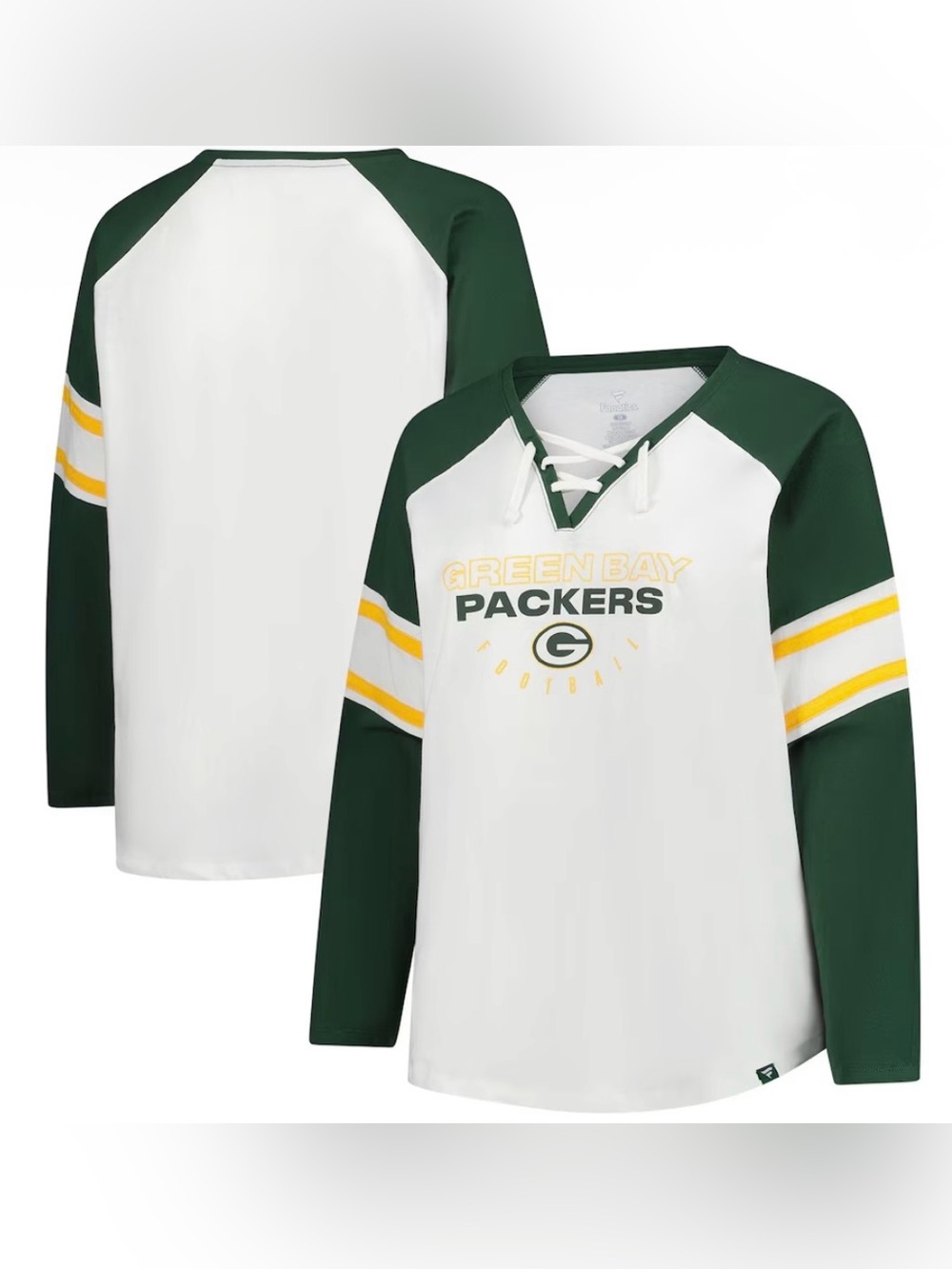Fanatics NFL Green Bay Packers Redzone Lace-Up Long Sleeve Top Women’s 3X NWT